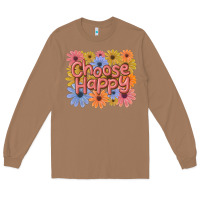 Toasted Coconut choose happy Long Sleeve Tee - MaliasSmallBusiness