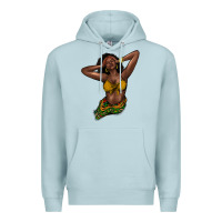 Blue Mist black woman Premium Hoodie - NancyCooperArtShop