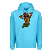 Ocean Blue black woman Premium Hoodie - NancyCooperArtShop