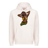 Pale Pink black woman Premium Hoodie - NancyCooperArtShop