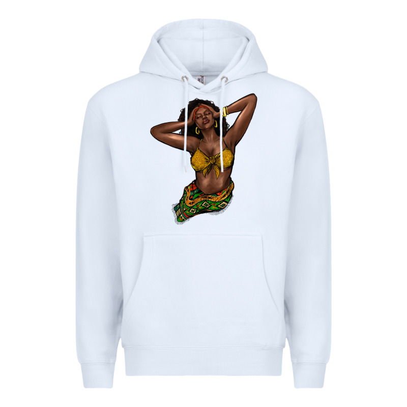 Black Woman Premium Hoodie by NancyCooperArtShop | Teevron