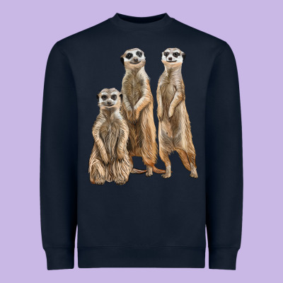 3 Meerkat Heavyweight Sweatshirt Designed By Lillyallendesigns