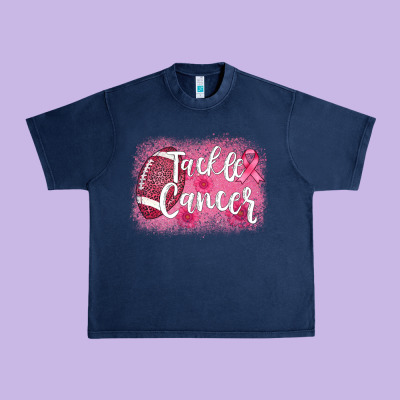 Tackle Cancer Football Leopard Urban Heavy Tee Designed By Adodesignshop