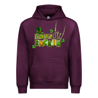 Mauve Wine Sham rockin skeleton hand St. Patrick's Urban Hoodie - CowGirlArtShop