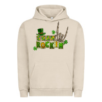 Pigment French Oak Sham rockin skeleton hand St. Patrick's Urban Hoodie - CowGirlArtShop