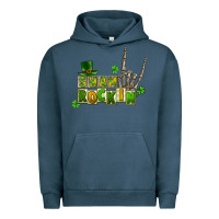 Pigment Midnight Navy Sham rockin skeleton hand St. Patrick's Urban Hoodie - CowGirlArtShop