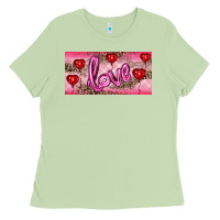 Matcha Valentine's Day Love Balloon Heart Balloons Ladies Tee - RanaPortraitStore