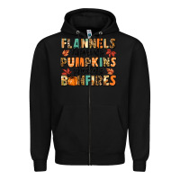 Black flannels hayrides pumpkinsbonfires Zipper Hoodie - MaliasSmallBusiness