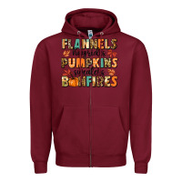 Burgundy flannels hayrides pumpkinsbonfires Zipper Hoodie - MaliasSmallBusiness