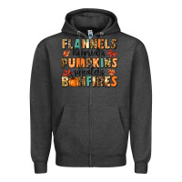 Charcoal Heather flannels hayrides pumpkinsbonfires Zipper Hoodie - MaliasSmallBusiness