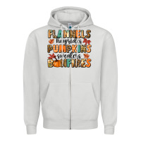 Dove Grey flannels hayrides pumpkinsbonfires Zipper Hoodie - MaliasSmallBusiness