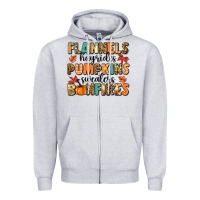 Heather Grey flannels hayrides pumpkinsbonfires Zipper Hoodie - MaliasSmallBusiness