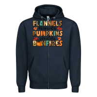 Navy flannels hayrides pumpkinsbonfires Zipper Hoodie - MaliasSmallBusiness