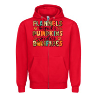 Red flannels hayrides pumpkinsbonfires Zipper Hoodie - MaliasSmallBusiness