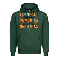 Sports Green flannels hayrides pumpkinsbonfires Zipper Hoodie - MaliasSmallBusiness