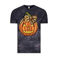 Cloud Black Leopard Ribbon Halloween Pumkin Vintage Tee - JahusDesignShop