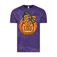 Cloud Purple Leopard Ribbon Halloween Pumkin Vintage Tee - JahusDesignShop