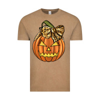 Vintage Coffee Leopard Ribbon Halloween Pumkin Vintage Tee - JahusDesignShop