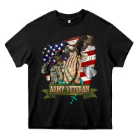 Black army veteran  pray Heavy Core Tee - BarkalooDesign