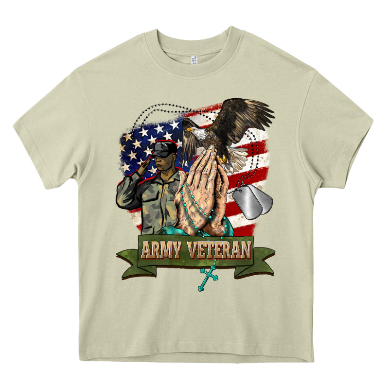 Army Veteran  Pray Heavy Core Tee by BarkalooDesign | Teevron