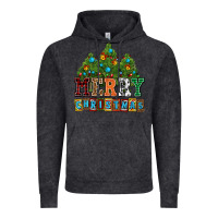 Vintage Black merry christmas with christmas trees Vintage Hoodie - AdoDesignShop