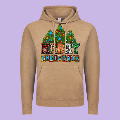 Merry Christmas With Christmas Trees Vintage Hoodie Designed By Adodesignshop