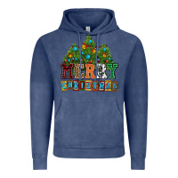 Vintage Denim merry christmas with christmas trees Vintage Hoodie - AdoDesignShop