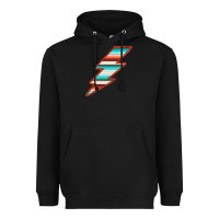 Black Teal and Orange Serape Lightning Heavyweight Hoodie - Bettercallsaul