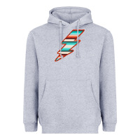 Heather Grey Teal and Orange Serape Lightning Heavyweight Hoodie - Bettercallsaul