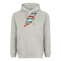 Teal And Orange Serape Lightning Heavyweight Hoodie | Teevron