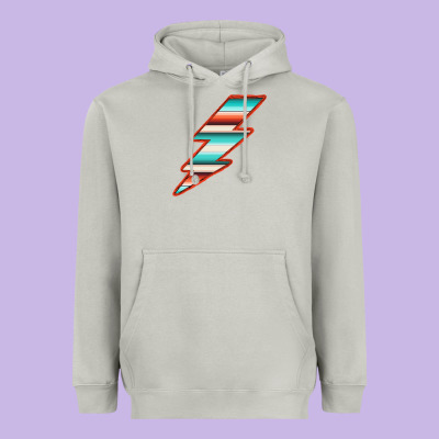 Teal And Orange Serape Lightning Heavyweight Hoodie Designed By Bettercallsaul