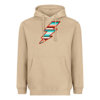 Mushroom Teal and Orange Serape Lightning Heavyweight Hoodie - Bettercallsaul