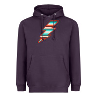 Plum Teal and Orange Serape Lightning Heavyweight Hoodie - Bettercallsaul
