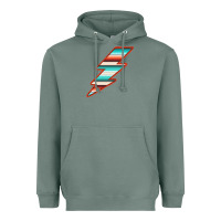 Sage Teal and Orange Serape Lightning Heavyweight Hoodie - Bettercallsaul