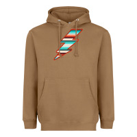 Toasted Coconut Teal and Orange Serape Lightning Heavyweight Hoodie - Bettercallsaul