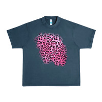 Midnight Navy pink leopard patch Urban Heavy Tee - AdoDesignShop