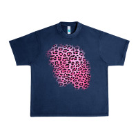 Navy pink leopard patch Urban Heavy Tee - AdoDesignShop