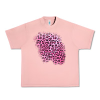 Salmon pink leopard patch Urban Heavy Tee - AdoDesignShop