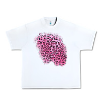 White pink leopard patch Urban Heavy Tee - AdoDesignShop