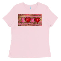 Bubblegum Pink Valentine's Day Xoxo Ladies Tee - RanaPortraitStore