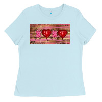 Baby Blue Valentine's Day Xoxo Ladies Tee - RanaPortraitStore