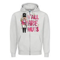 Dove Grey yall are nuts Zipper Hoodie - MaliasSmallBusiness