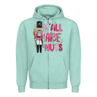 Seafoam yall are nuts Zipper Hoodie - MaliasSmallBusiness