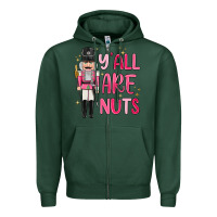 Sports Green yall are nuts Zipper Hoodie - MaliasSmallBusiness