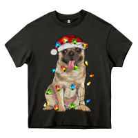 Asphalt pug with christmas lights Heavy Core Tee - RanaPortraitStore