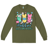 Army Green chillin with my peeps Long Sleeve Tee - MaliasSmallBusiness
