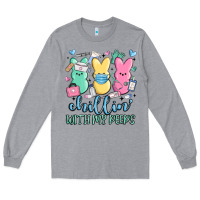 Heather Grey chillin with my peeps Long Sleeve Tee - MaliasSmallBusiness