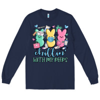 Navy chillin with my peeps Long Sleeve Tee - MaliasSmallBusiness