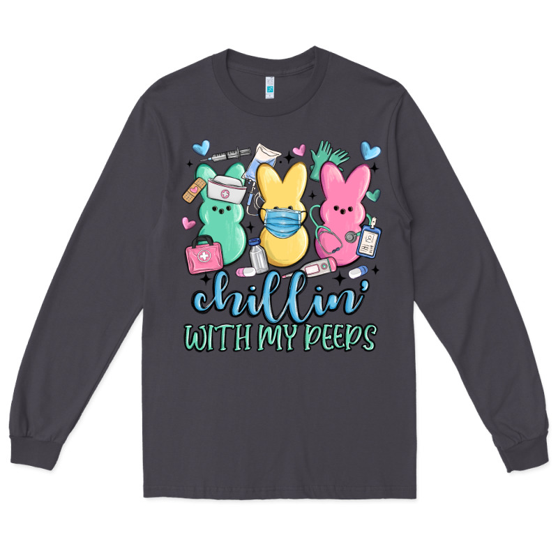 Chillin With My Peeps Long Sleeve Tee by MaliasSmallBusiness | Teevron