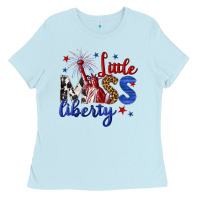 Baby Blue little miss liberty billie wilder Ladies Tee - texasbilliewilder